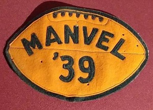 lot 109 image: 1939 Manvel High School Felt Football Patch