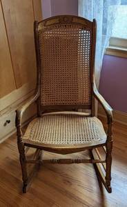 Vintage Cane Backed Rocking Chair