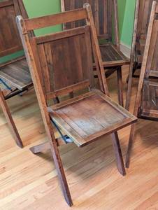 Vintage Wood Folding Chair Set