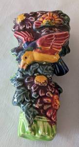 Four Vintage Colorful Bird Wall Pockets
