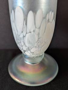 Signed Artisan Iridescent Art Glass Vase