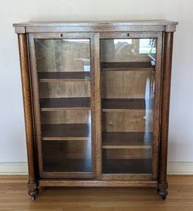 Vintage Oak Two Door Bookcase