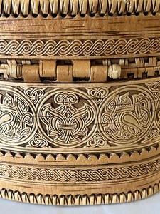 Russian Hand Made Leather Embossed Ornamental Handbag