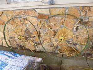 2 Vintage Wagon Wheels