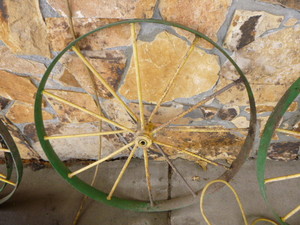 2 Vintage Wagon Wheels