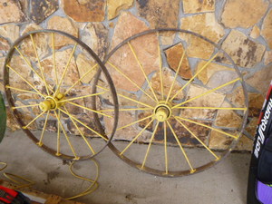 2 Vintage Wagon Wheels