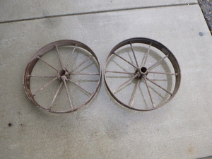 2 Vintage Wagon Wheels