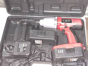 lot 443 image: C.M.T 12 24V Impact Wrench with (2) Batteries, Charger, Case