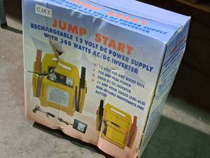 lot 442 image: C.M.T Jump Start Rechargeable 12VDC Power Supply with 300W ACDC Inverter (New)