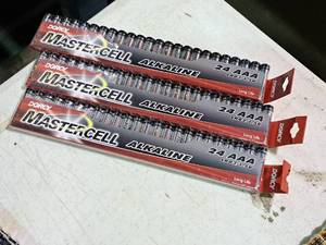 lot 481 image: Lot of (3) Dorcy Mastercell AA 24-piece Alkaline Batteries