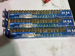 lot 487 image: Lot of (3) Dorcy Mastercell AA 24-piece Alkaline Batteries