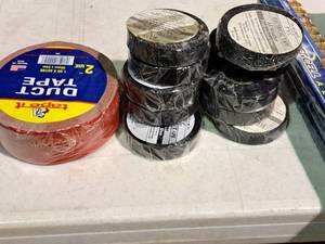 lot 490 image: 34x66 PVC All Weather Professional Use Electrical Tape (x10) and Tape It 2x60yd  Duct Tape (x1) Tape