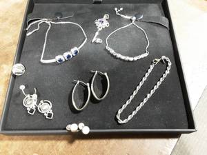 lot 7 image: 2-Bolo Bracelets, 3-Pair Earrings, More-Some Sterling (Not Box)
