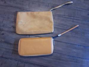 lot 13 image: Mustard Yellow Clutch & Wristlet