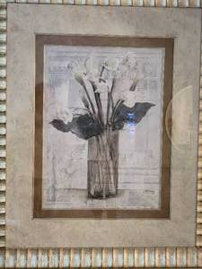 lot 31 image: large Framed Calla Lily Print, 39 x 48