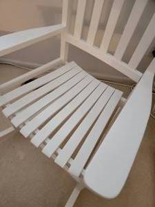 lot 28 image: White Enamel Rocking Chair