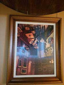 lot 34 image: Framed The Bistro by Juarez Muchado Painting Print