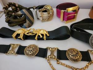lot 101 image: Vintage 80s Fashion Chunky Belt Collection  lot of 8, Small