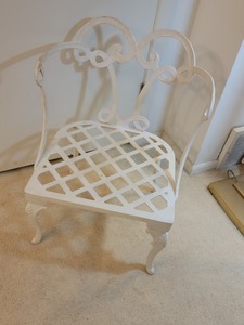 lot 75 image: Ornate Steel Vanity Chair