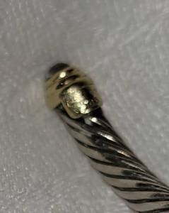 lot 17A image: David Yurman Sterling & 14K Gold Cable Bracelet