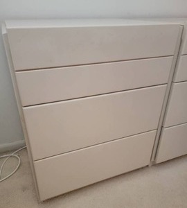 lot 13A image: Lane Cream Gloss Modern Minimalist 3 Drawer Dresser A