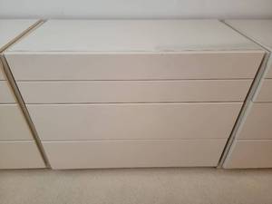 lot 13C image: Lane Cream Gloss Modern Minimalist 3 Drawer Dresser B