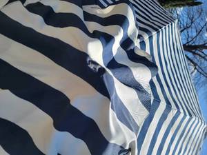 lot 15A image: Fantastic Blue Striped Market Umbrella