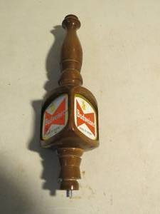 lot 33 image: Budweiser 3 Sided Wood Tap Handle