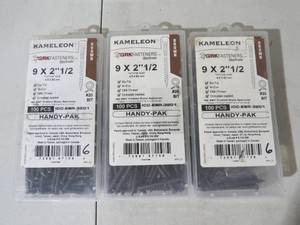 lot 57 image: 3 Boxes GRK Fasteners Composite Deck Screws 2 12 Brown (300 Screws Total)