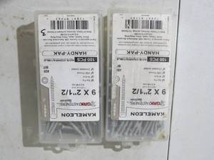 lot 61 image: 2 Pack Lot GRK KAM-7534U(7536C) Kameleon HandyPak 9 by 2-12-Inch Composite Deck Screws, 100 Screws per Package, Sage (200 Total)