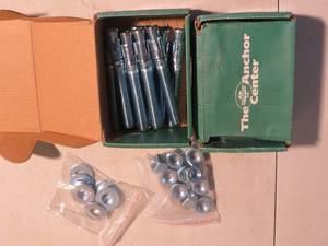 lot 62 image: 2 Pack Lot of Power Fasteners Power-Stud Wedge Anchors 58x5 10 pack Boxes (20 Total)