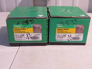 lot 64 image: 2 Pack Lot of Power Fasteners Zamac Nailin Drive Pin Anchors 14x1 14 100 Pack boxes (200 Total)