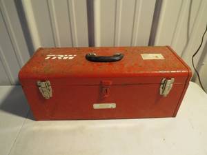 lot 74 image: Red Tool Box 9 14 x 9 14  x 24