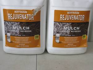 lot 91 image: 2 Gallon Lot Of Rust-Oleum Rejuvenator Mulch Color Refresh - Brown
