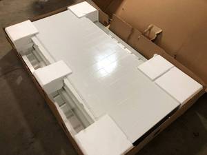lot 12 image: Nextile 60 in. W x 74 in. H x 30 in. D 4-Piece Direct-to-Stud Alcove Subway Tile Shower Wall Surround in White by Bootz Industries Customer Returns See Pictures