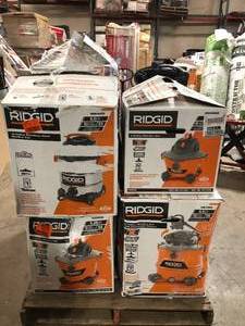 lot 9 image: Pallet of WetDry Ridgid Shop Vacs Customer Returns See Pictures
