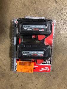 lot 33 image: M18 18-Volt Lithium-Ion High Output 6.0Ah Battery Pack (2-Pack) by Milwaukee    Customer Returns See Pictures