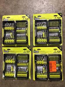 lot 34 image: 4 Lot of Impact Rated Driving Kit (70-Piece) by RYOBI  Customer Returns See Pictures