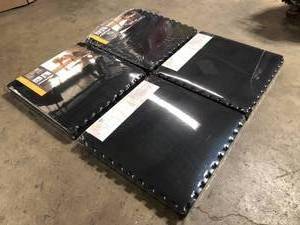 lot 39 image: Lot of Black Carpet Texture Top 24 in. x 24 in. x 12 mm Interlocking Tiles for Home Gym Kids Room and Living Room (96 sq. ft.) by CAP Customers Returns See Pictures