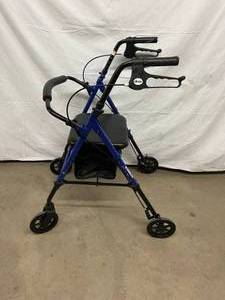 lot 65 image: SUPER NICE DRIVE MEDICAL NOVA WALKER ROLLATOR WITH STORAGE BAG