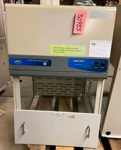lot 9 image: MSRP $6000 Labconco Purifier Glass Safety Enclosure Tabletop Fume Hood #3980201 - Excellent Working Condition Stand NOT Included