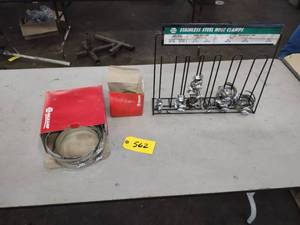 lot 562 image: Hose Clamps & Rack...