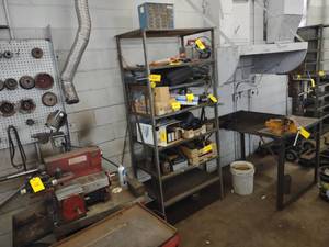 lot 629 image: Shelf Unit & Parts Cabinet, 37x24x8...
