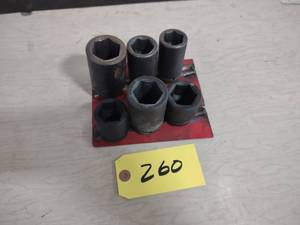 lot 260 image: 34 Impact Sockets, 1 116, 1 18,...