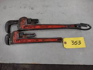 lot 353 image: Ridgid 18 & 12 Pipe Wrenches...
