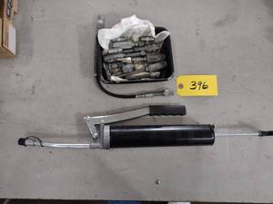 lot 396 image: Grease Gun with Assorted Tips...