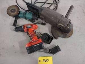 lot 400 image: Drill & (2) Grinders, Works...