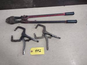 lot 442 image: Bolt Cutters & (2) Vise Grips...