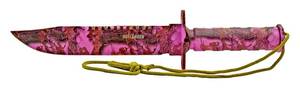 13.75 Preppers Hunting and Survival Knife with Handle Survival Kit - Pink Camo