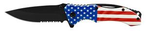 4.5 Wave Tech Spring Assisted Folding Pocket Knife - United States Flag